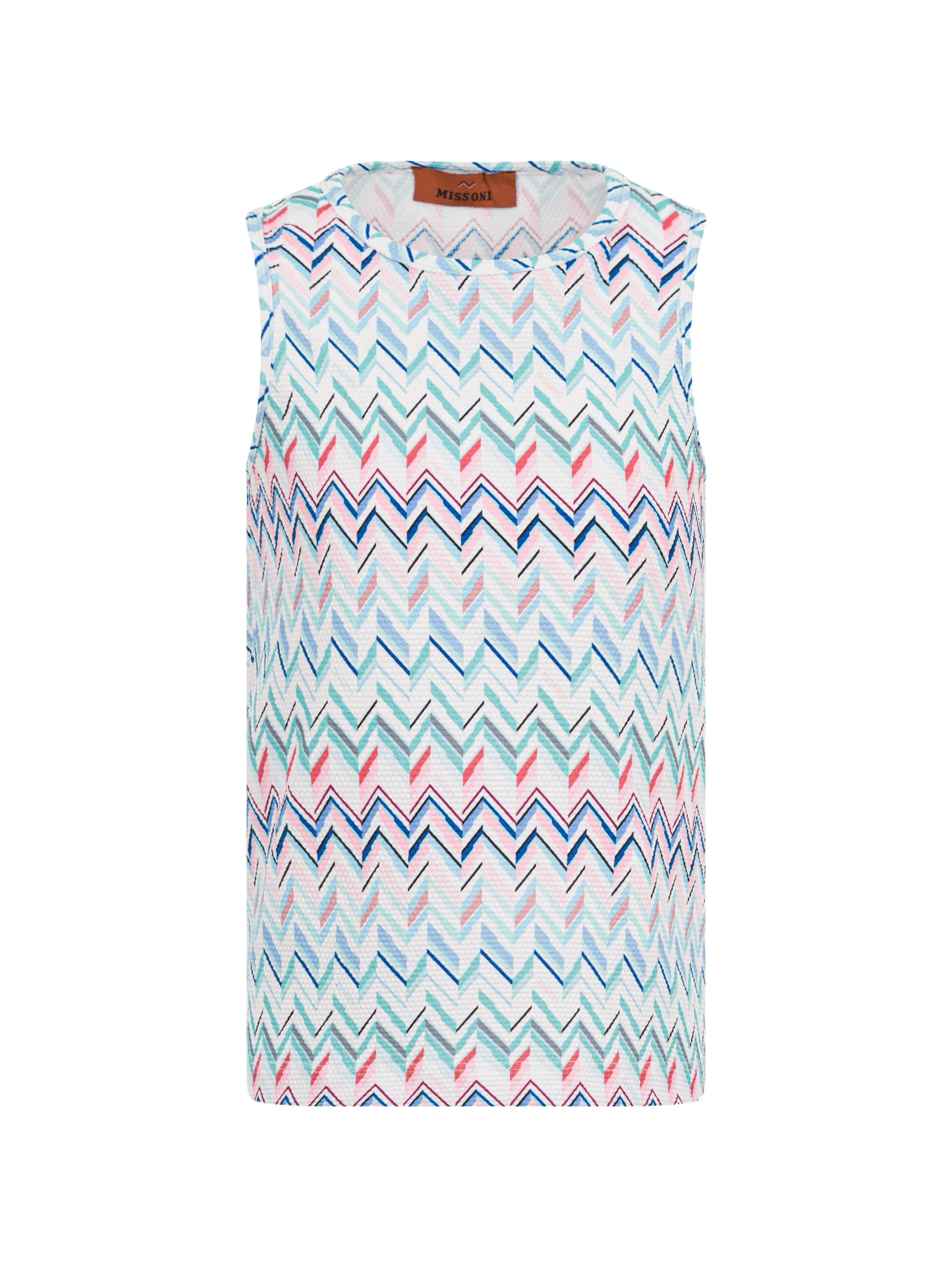 zigzag-print tank top - Image 1