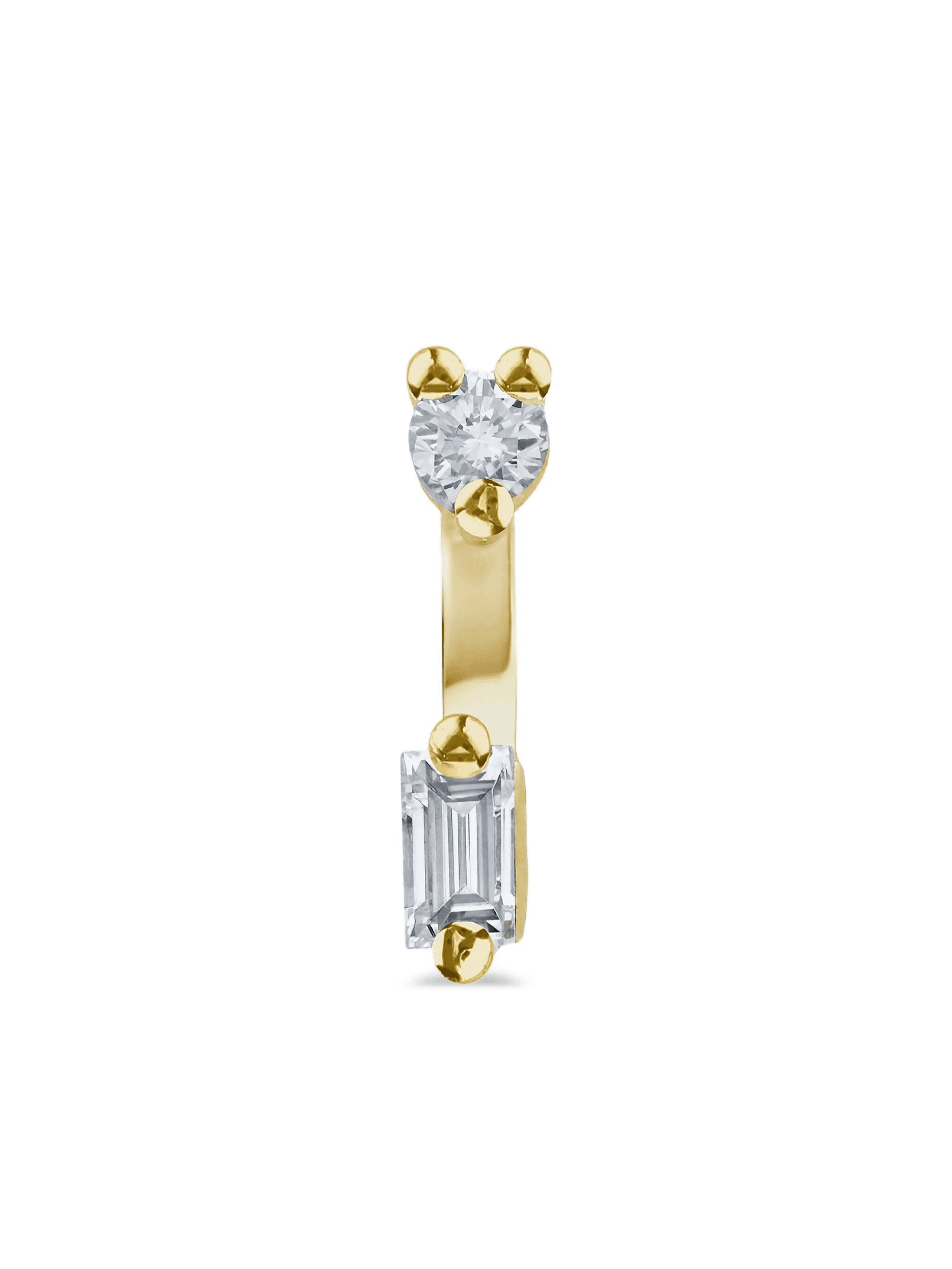 18K yellow gold Micro Piercing diamond earring - Image 1