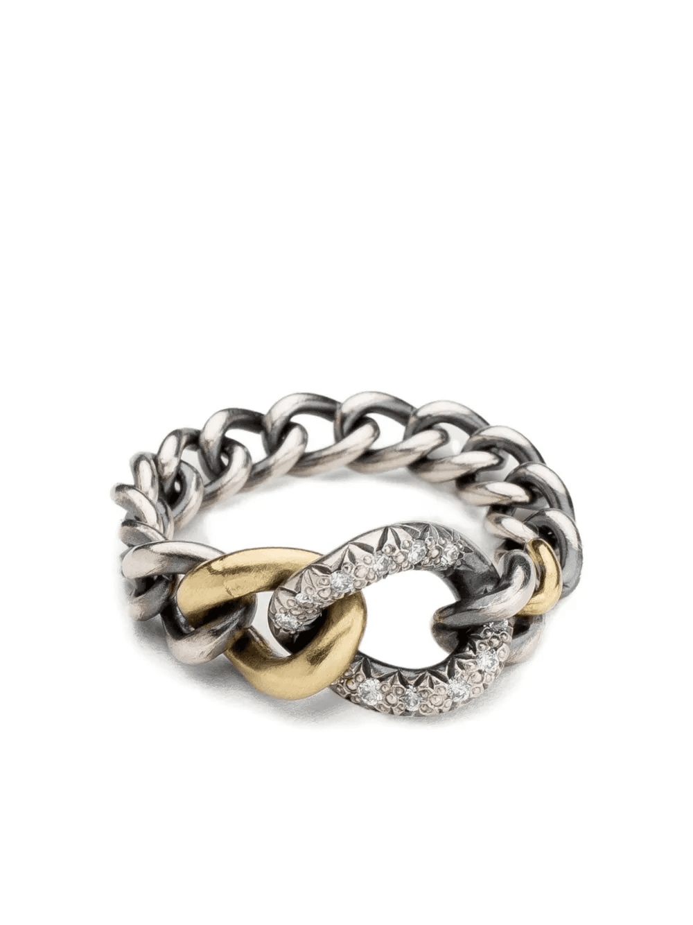 18K white gold Interlace diamond ring - Image 1