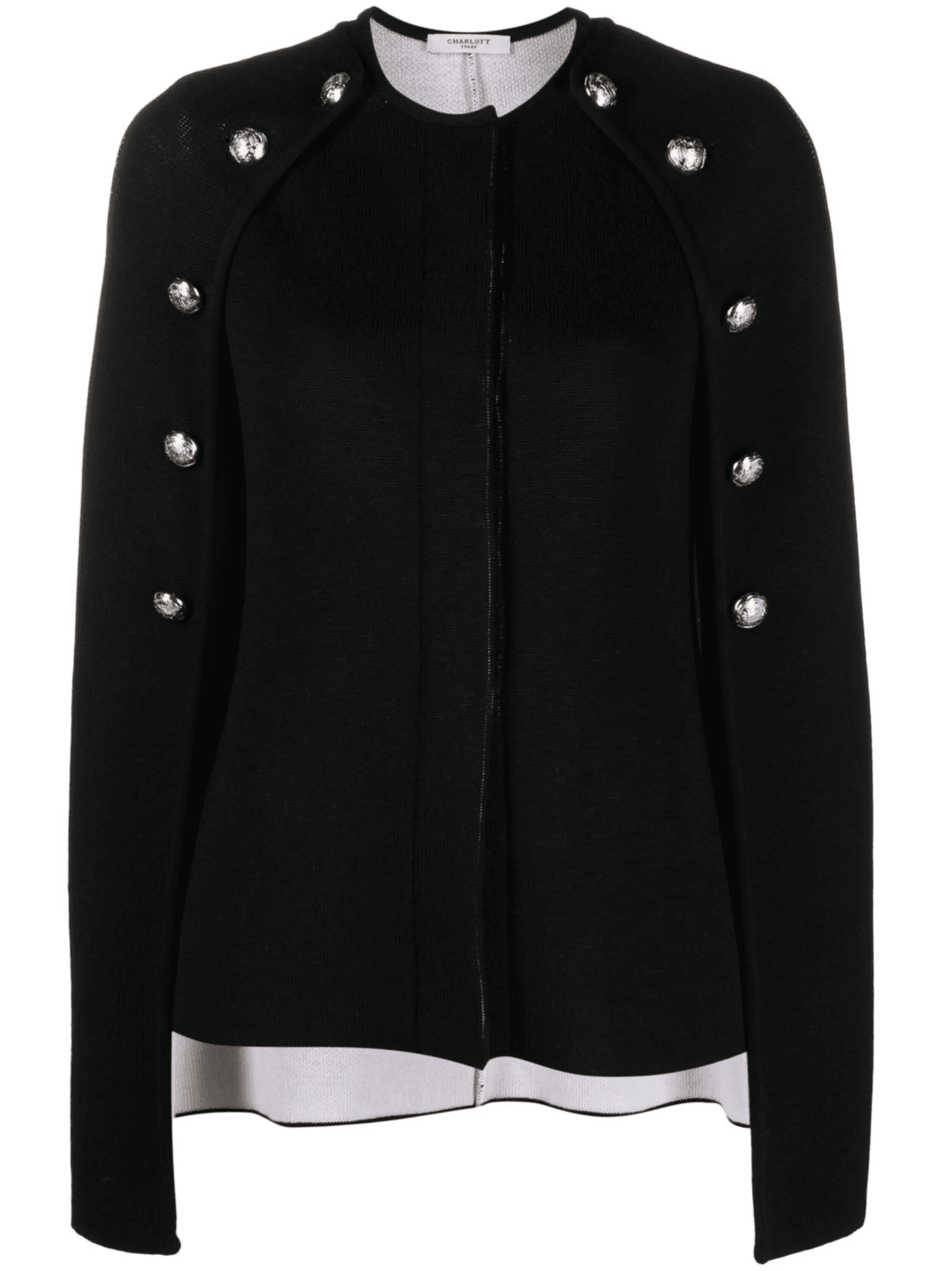 button-embellished cape jumper - Image 1