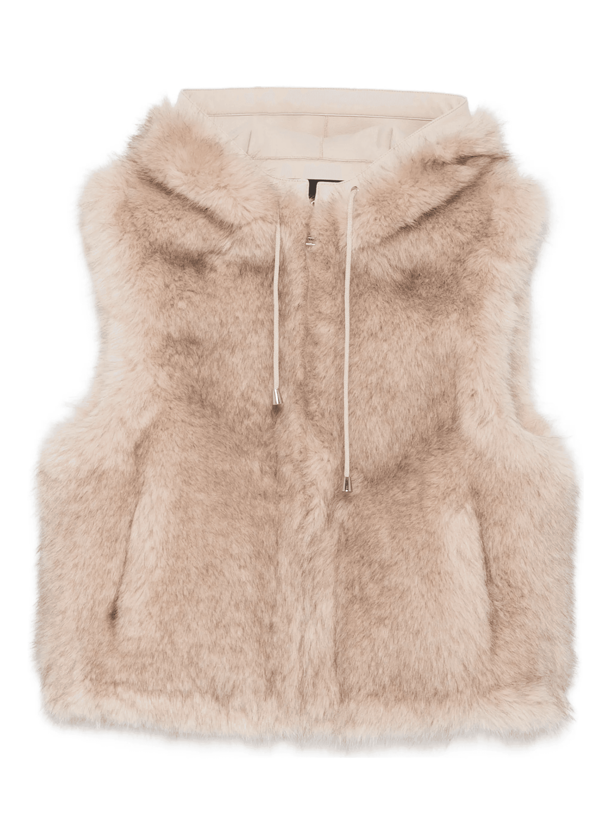 faux fur hooded gilet - Image 1