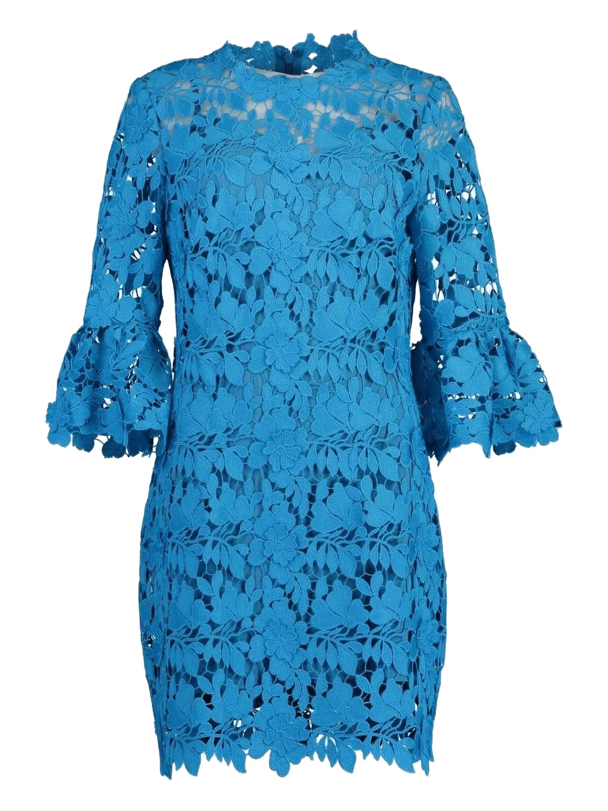 bell-sleeve lace mini dress - Image 1