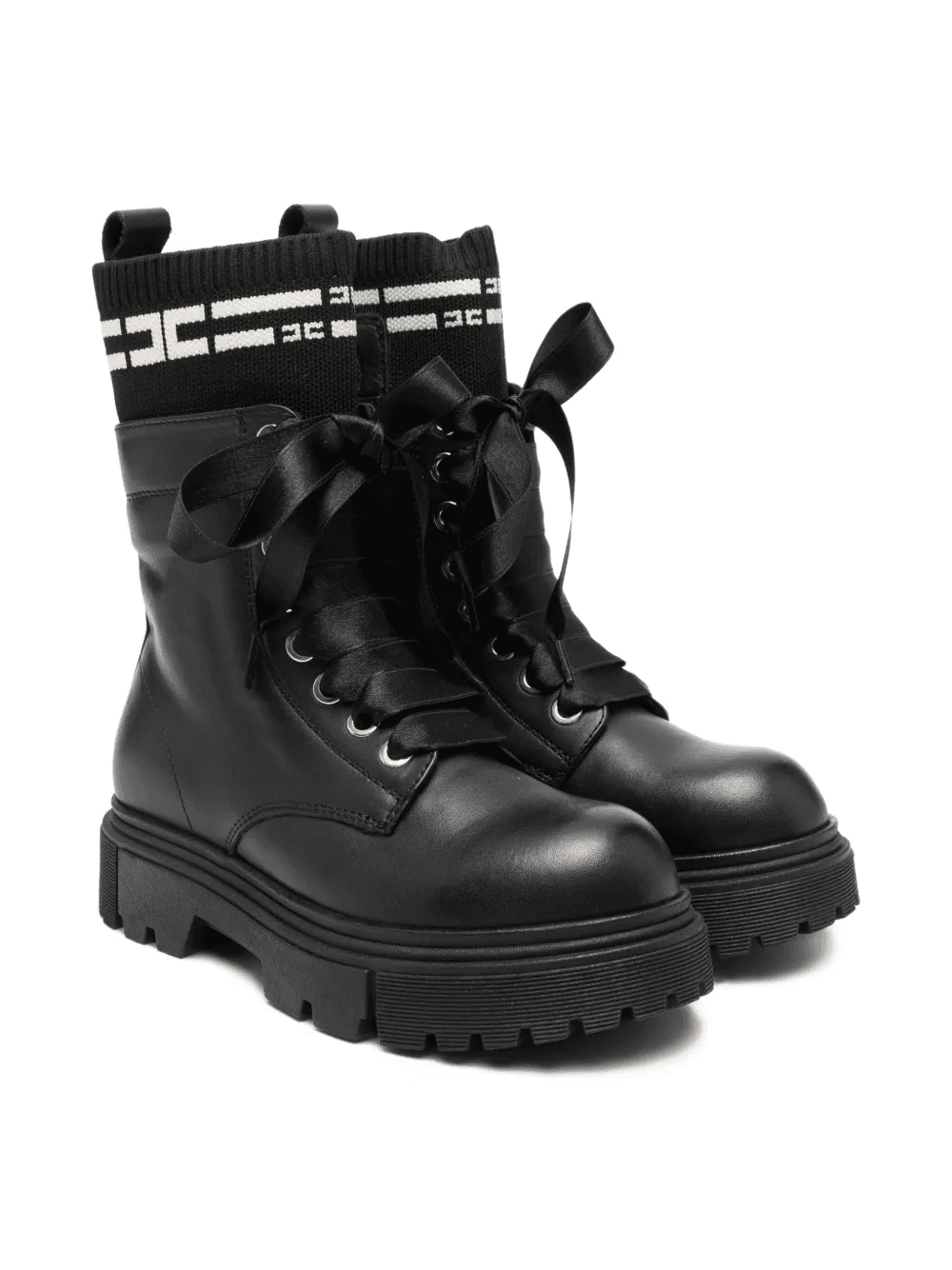 sock-detail lace-up boots - Image 1