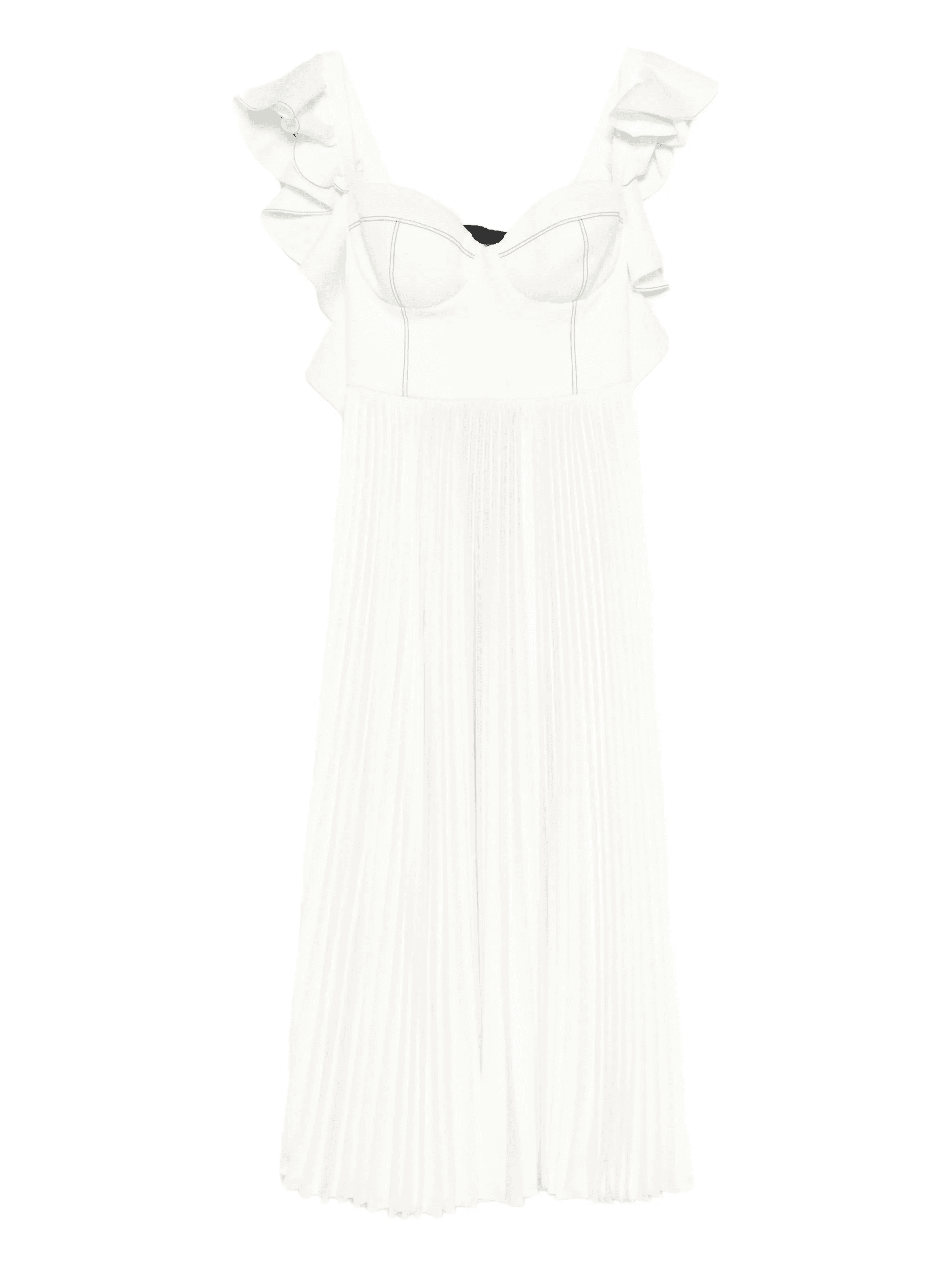 ruffled pleated midi dress - Image 1