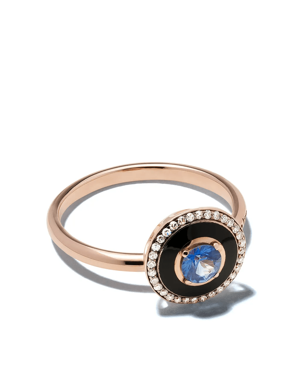 18kt rose gold sapphire diamond Mina ring - Image 1