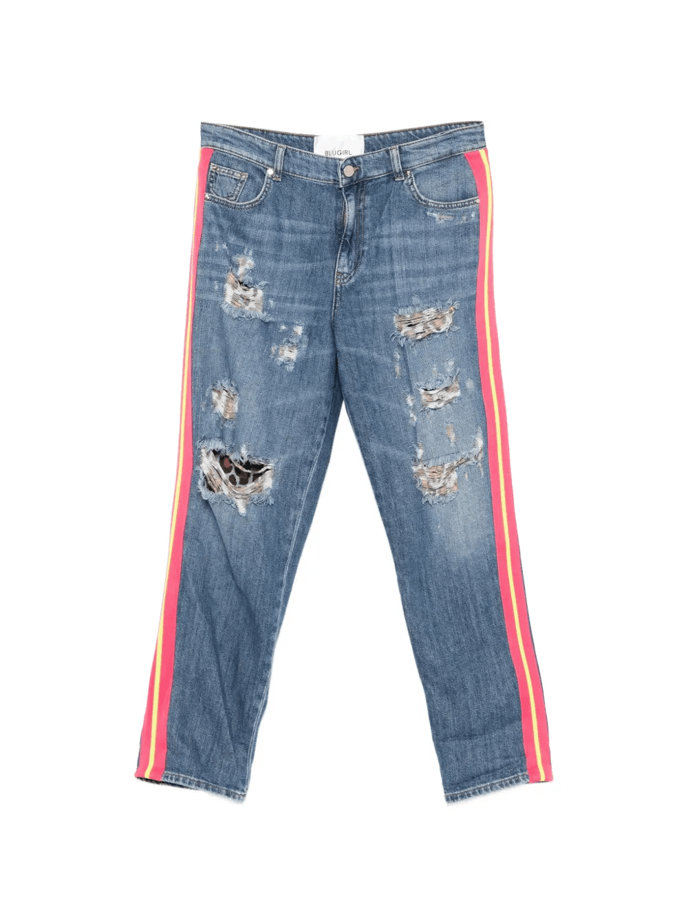 distressed striped jeans - Image 1