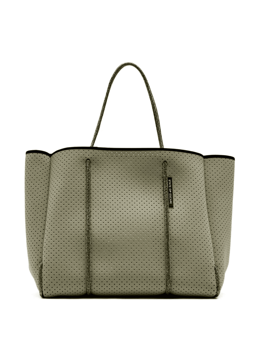 perforated rope-trimmed tote bag - Image 1