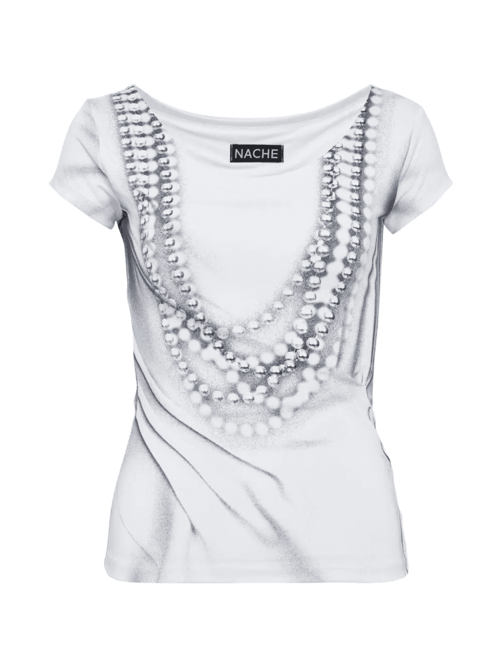 pearl-print T-shirt - Image 1