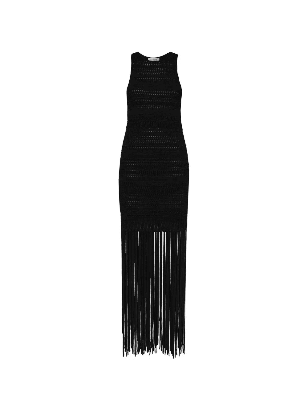 fringed-hem knitted dress - Image 1