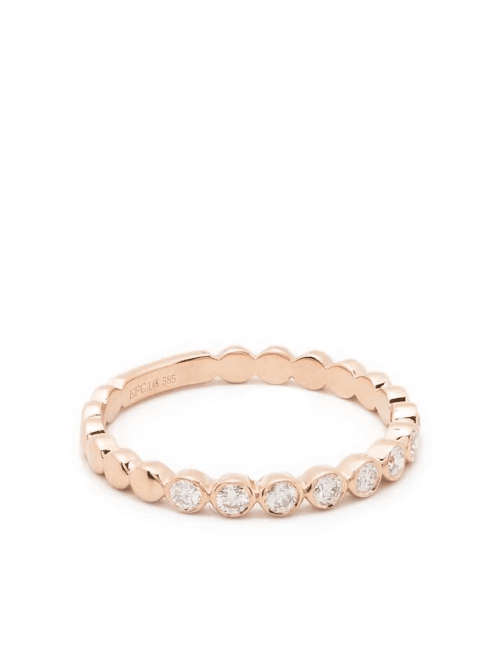 14kt rose gold diamond stack ring - Image 1
