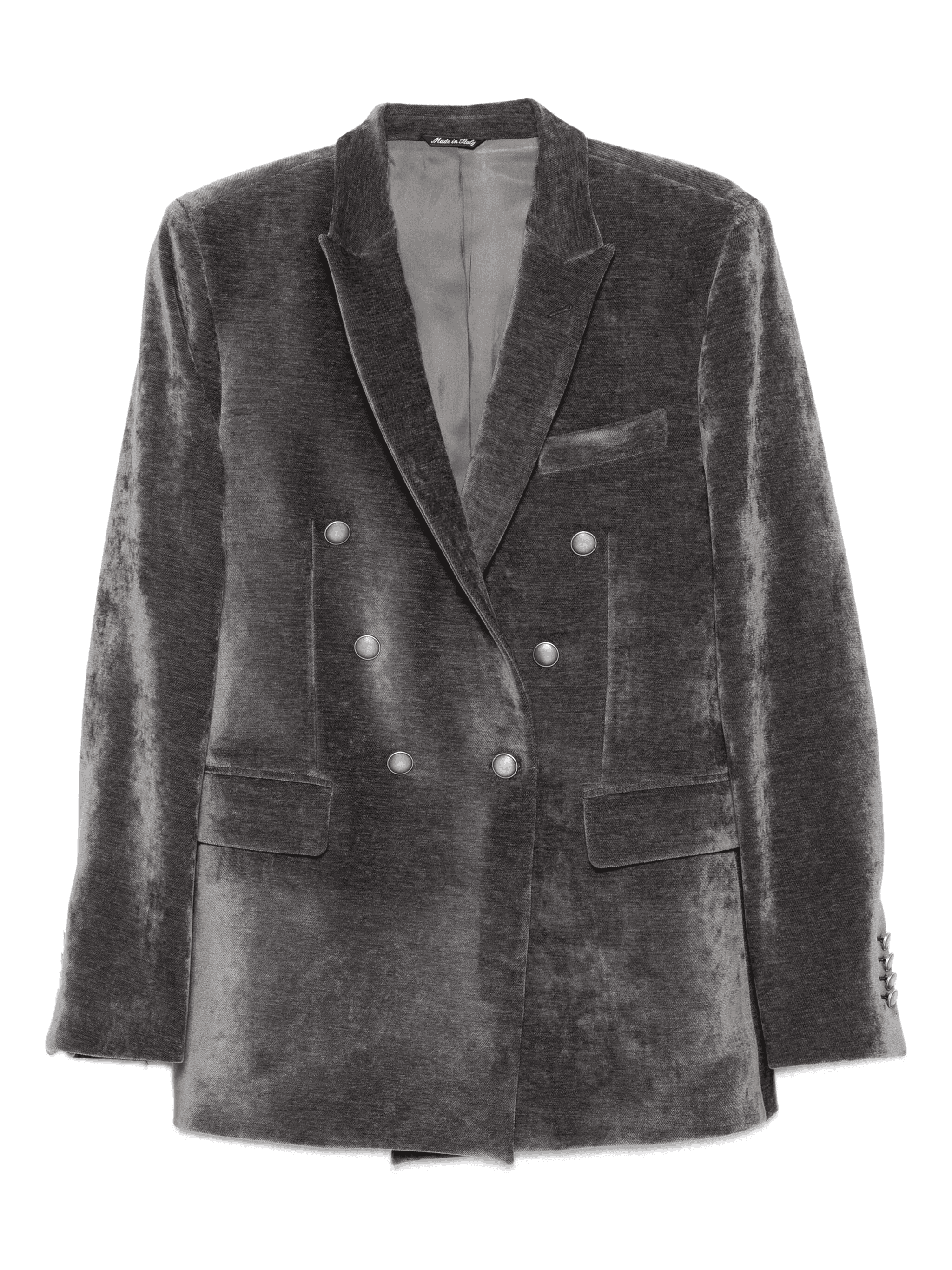 double-breasted velvet jacket - Image 1