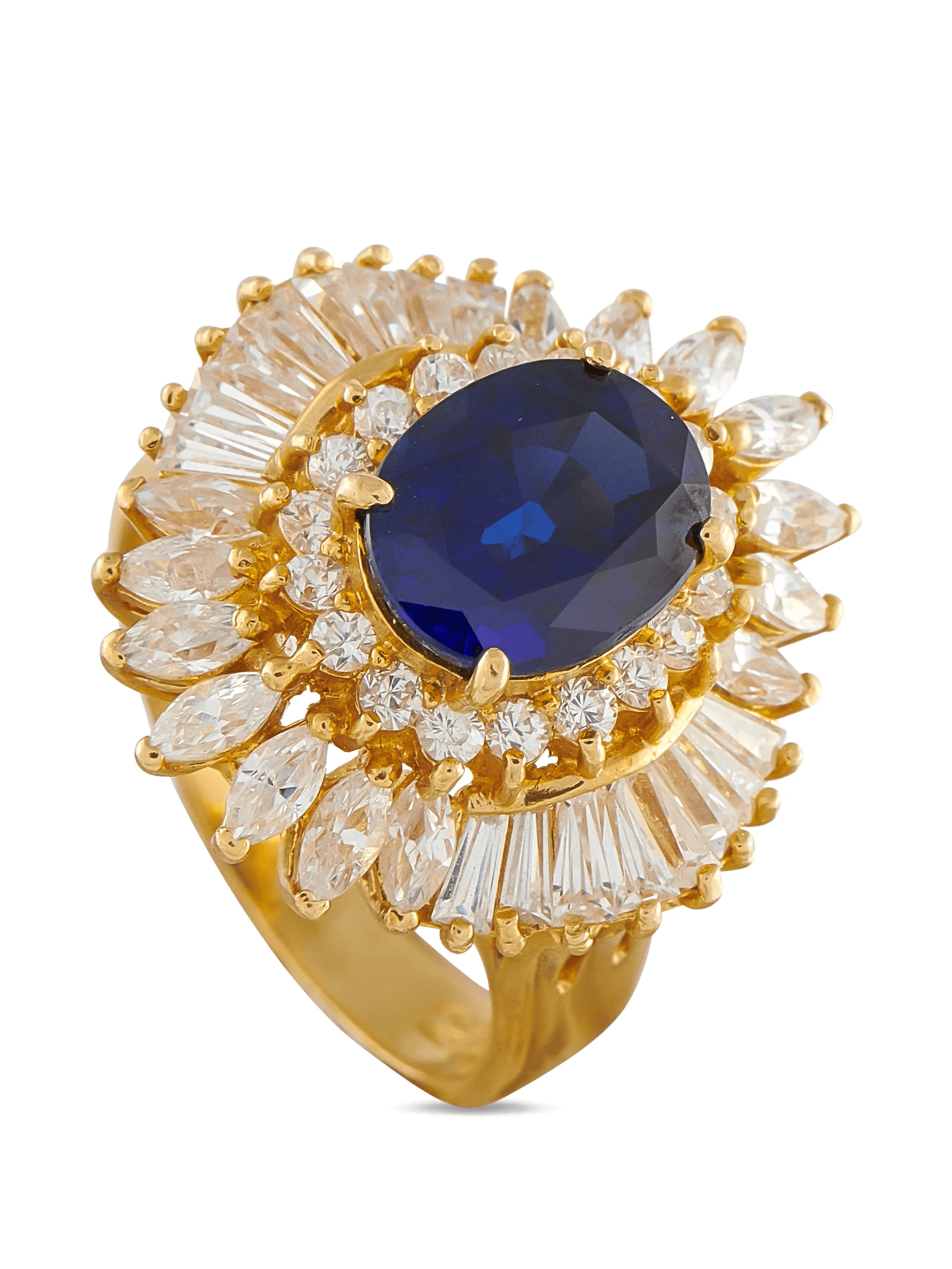 diamond and blue sapphire ring - Image 1