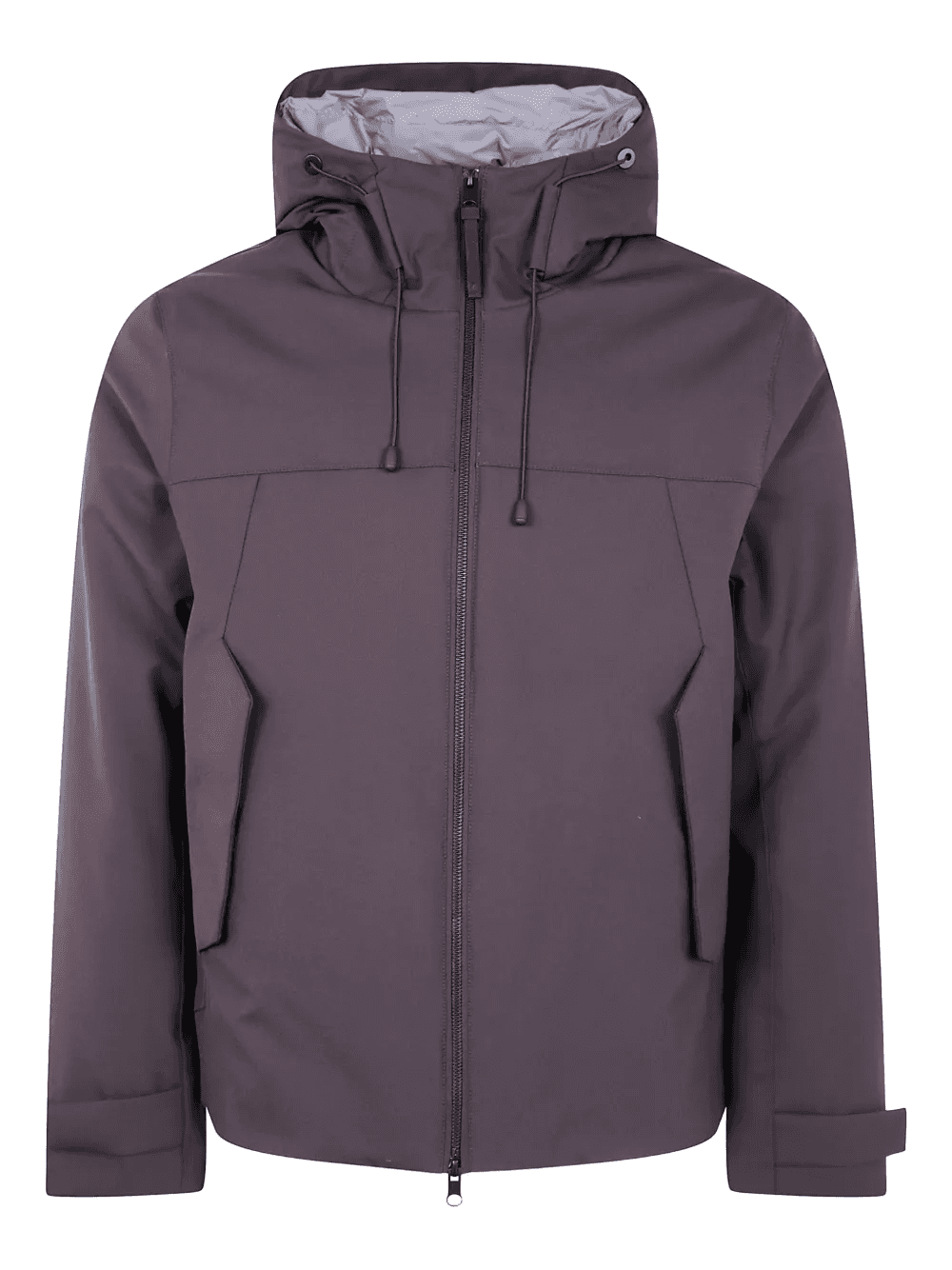 hooded logo-plaque jacket - Image 1