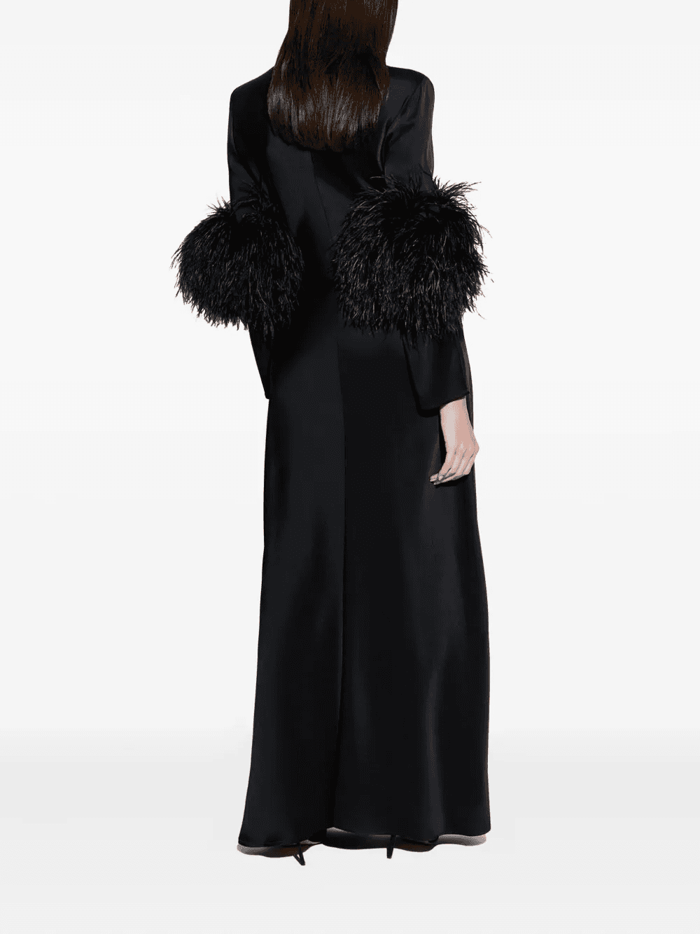 feather gathered-detail long dress - Image 1