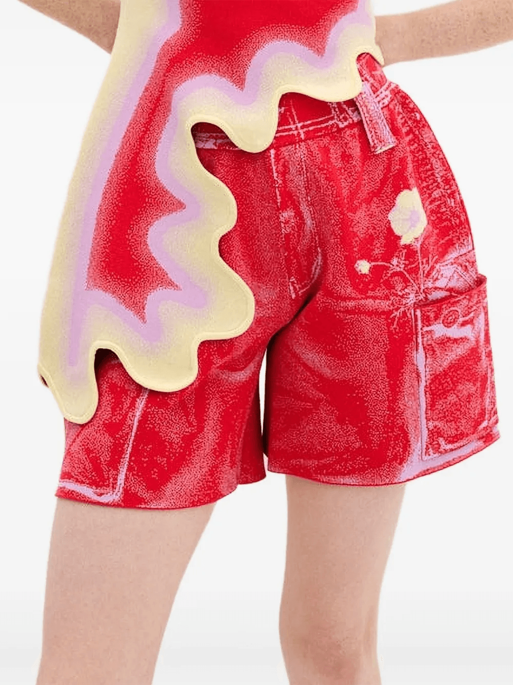 Heather fake-cargo-print shorts - Image 1