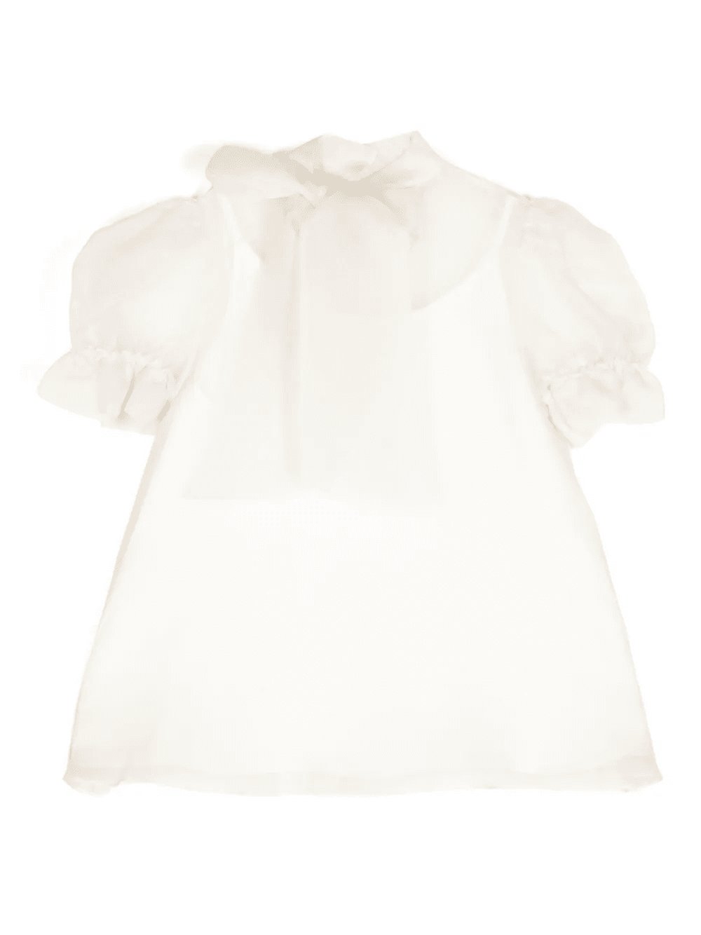 puffed-sleeve bow detail top - Image 1