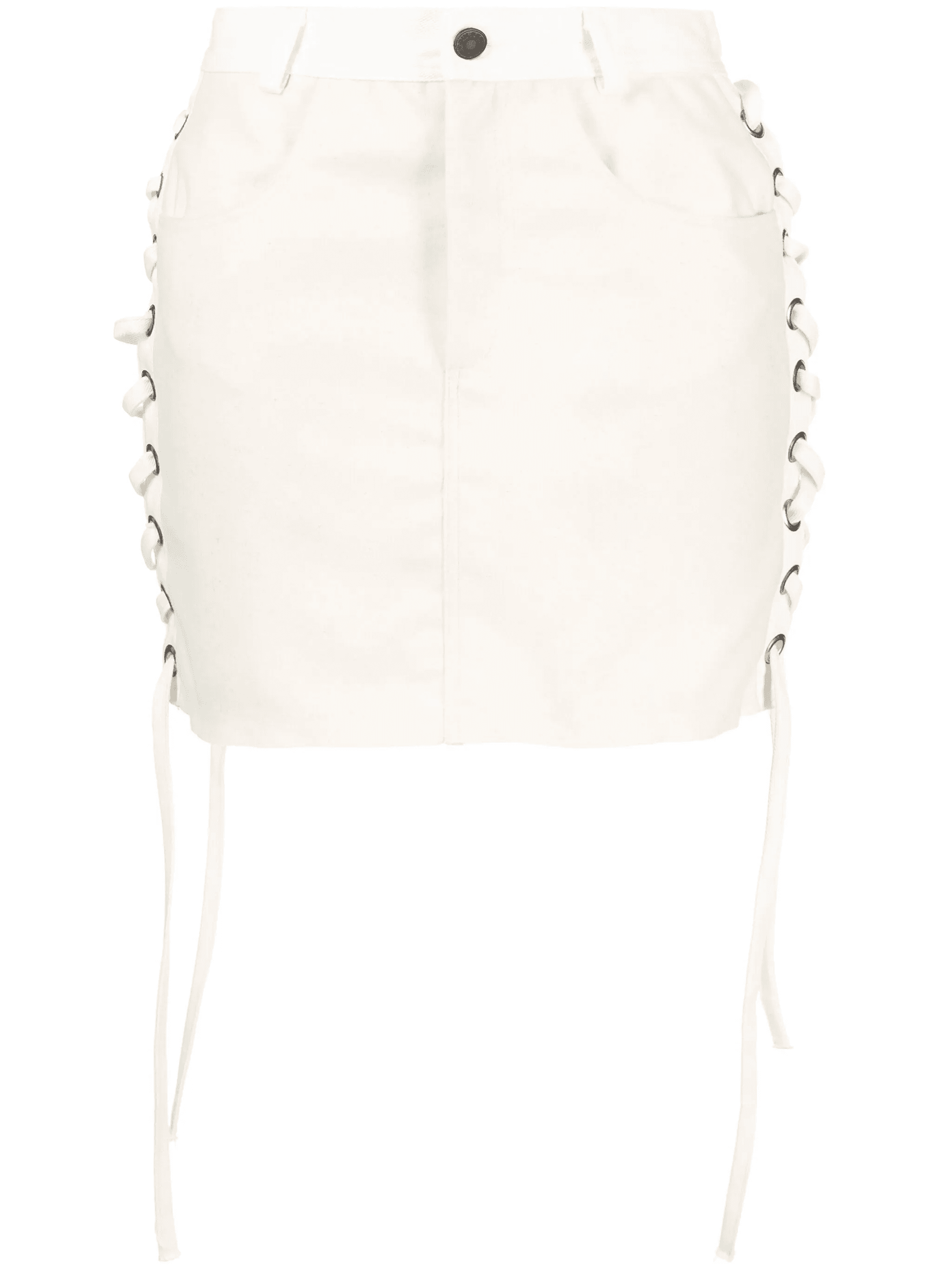 lace-up denim miniskirt - Image 1