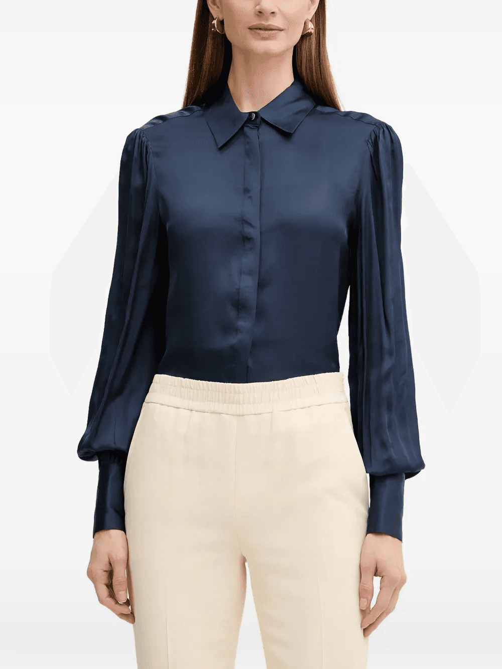 puff-sleeve button-up shirt - Image 1