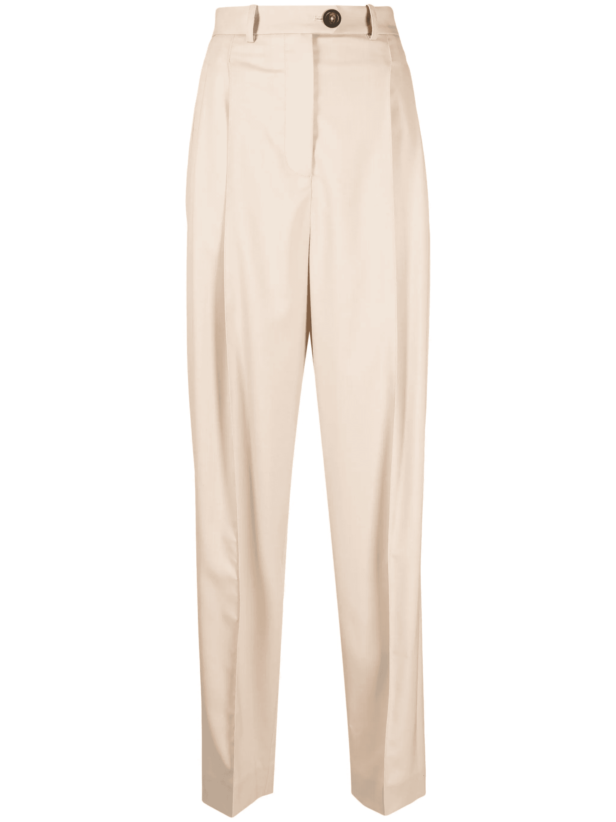 pleat-detailing button-fastening tapered trousers - Image 1