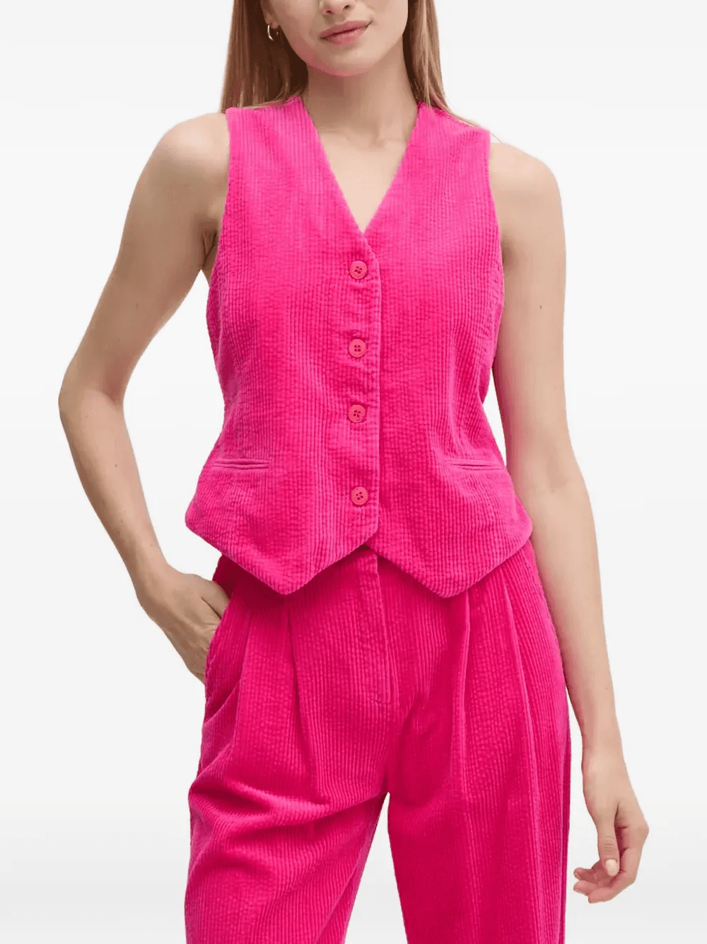 button corduroy waistcoat - Image 1