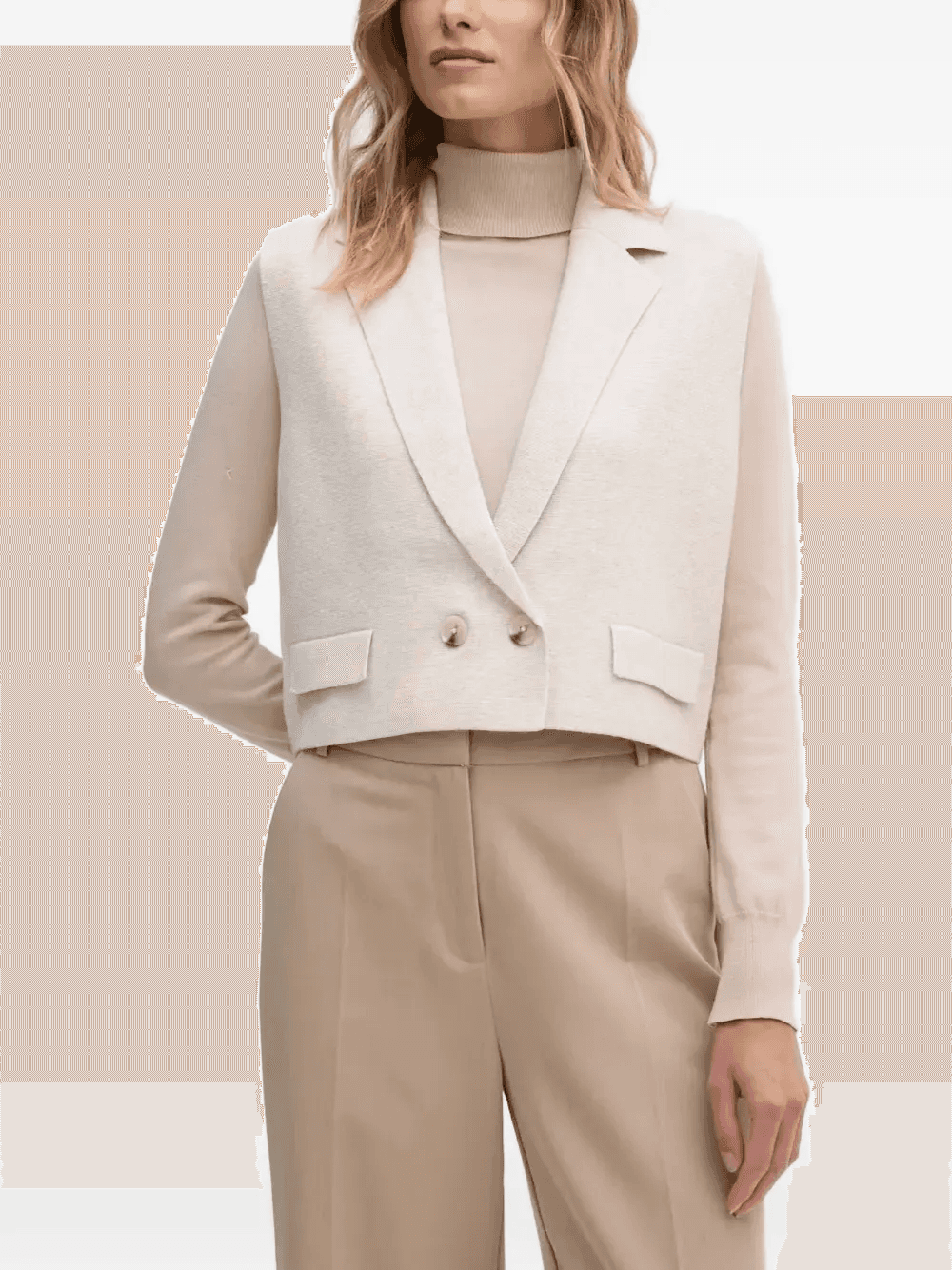 double-breasted cropped jacket - Image 1