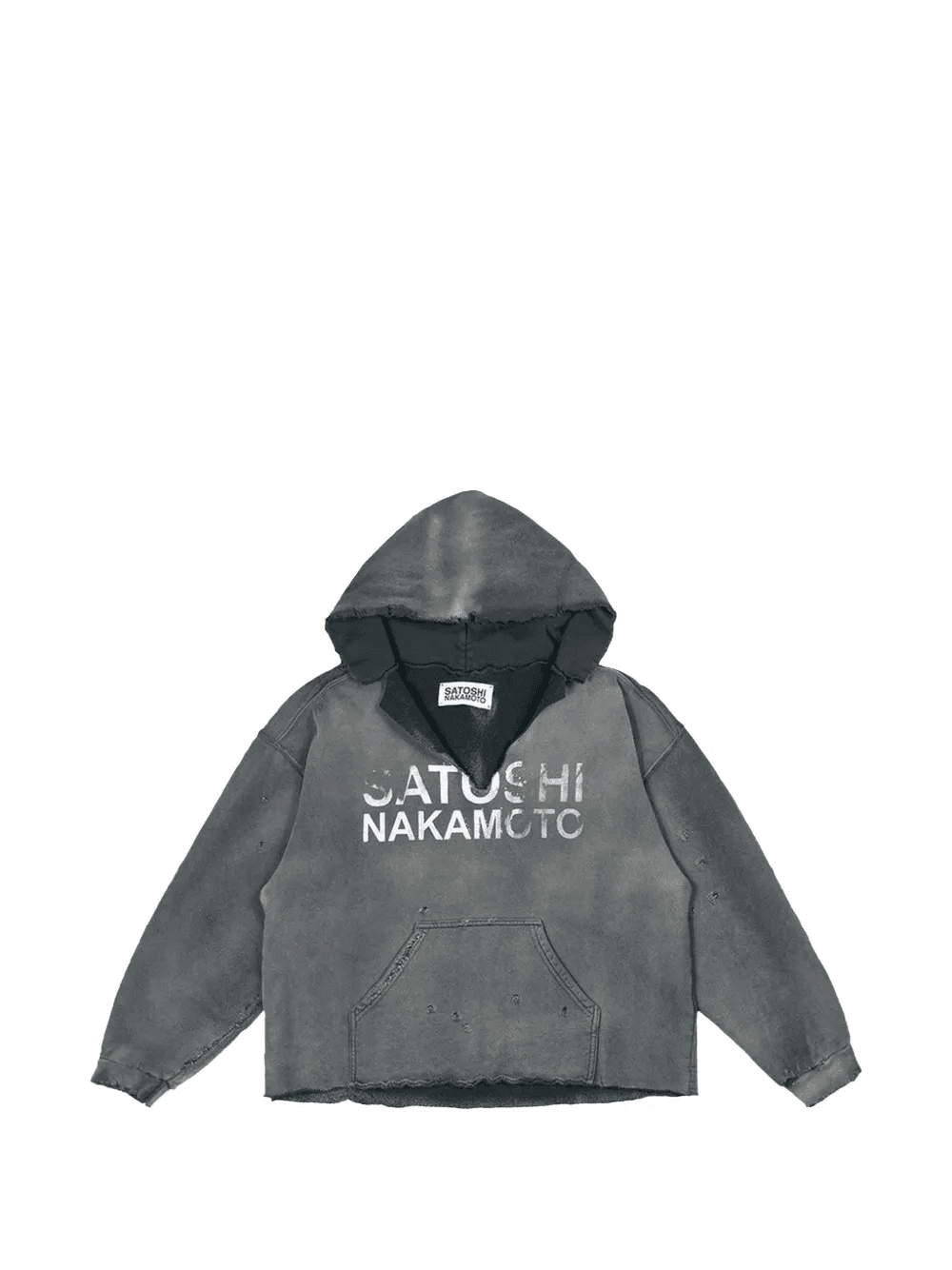 distressed V-cut hoodie - Image 1