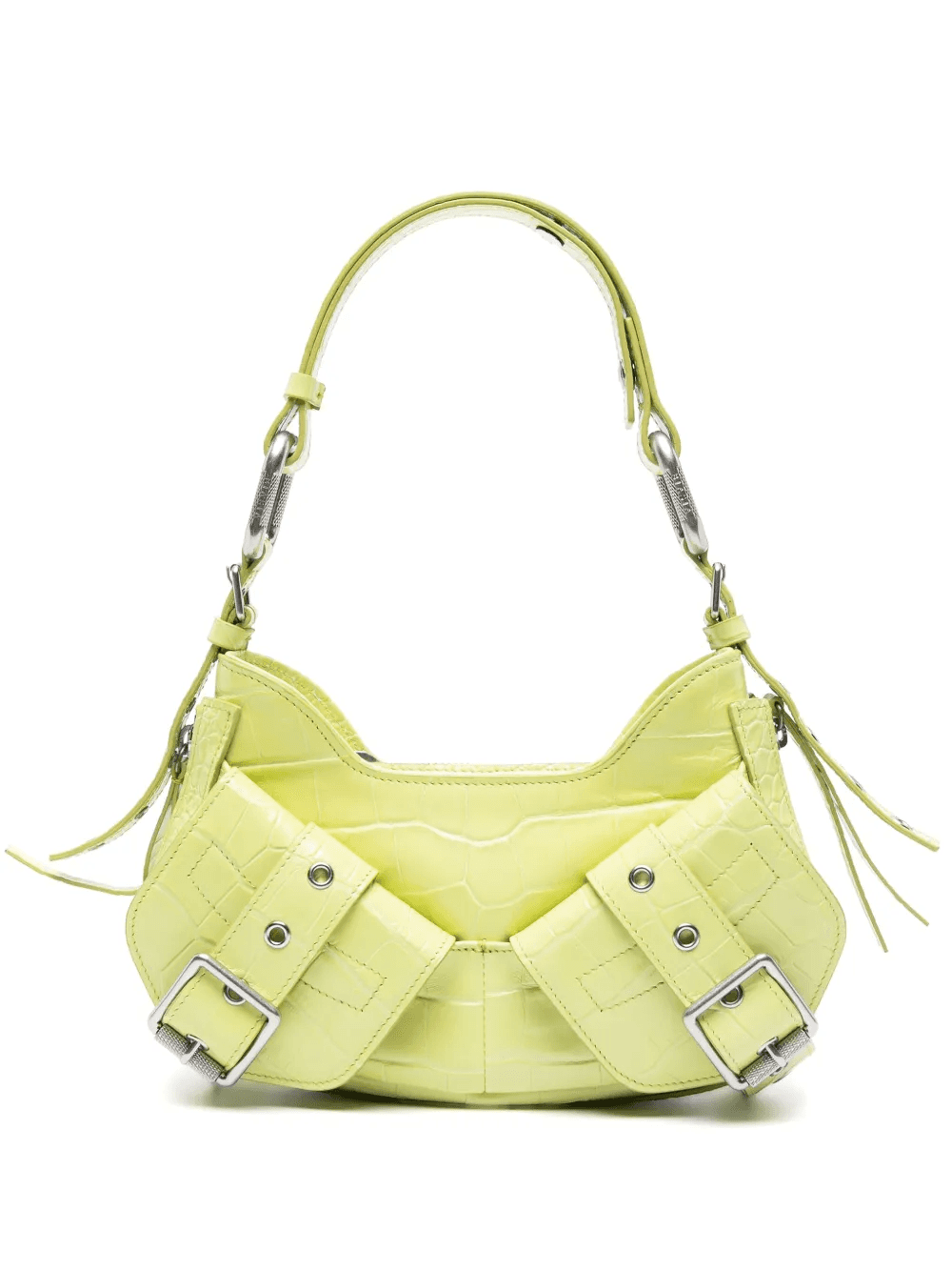 Y2K crocodile-embossed leather shoulder bag - Image 1