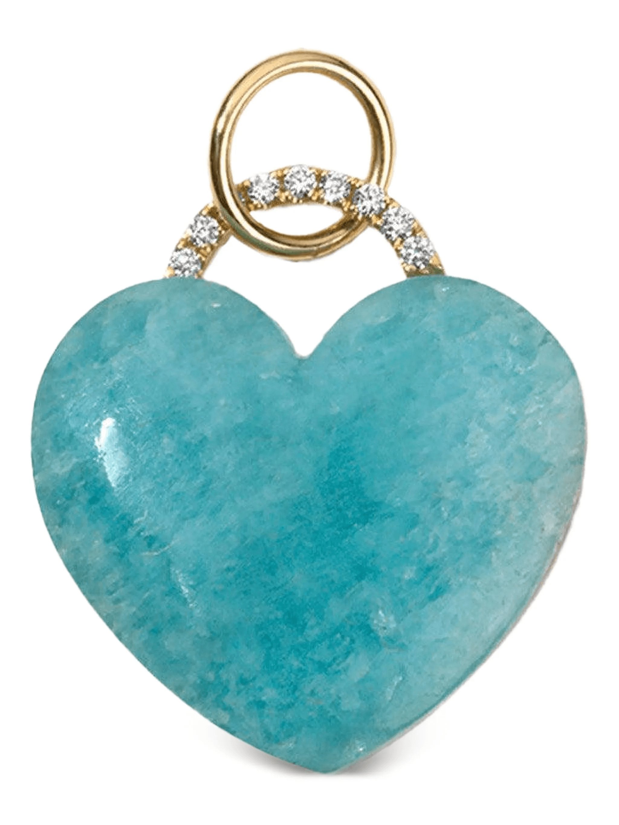 Rock Solid Heart amazonite and diamond pendant - Image 1