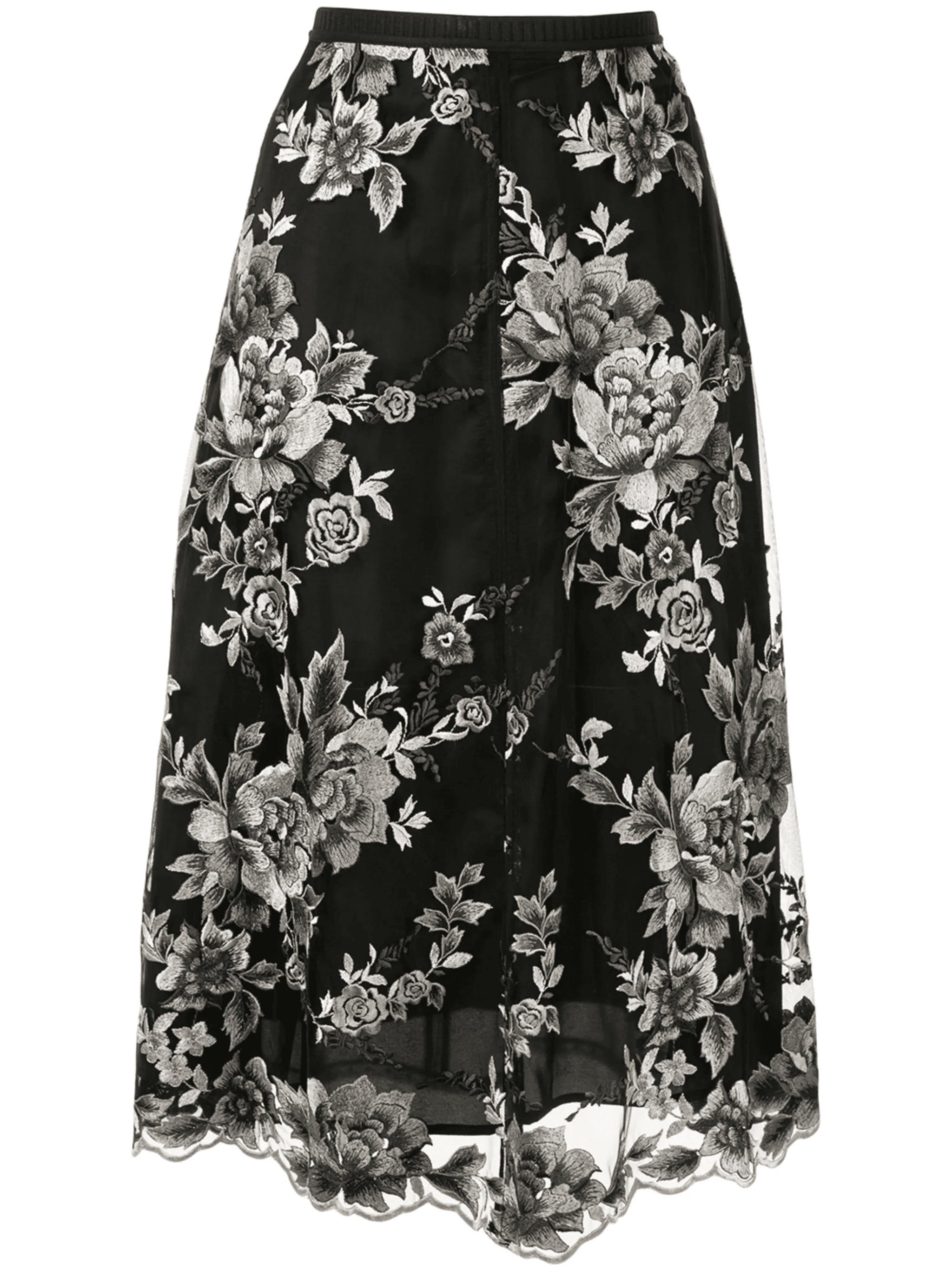 floral-embroidered skirt - Image 1