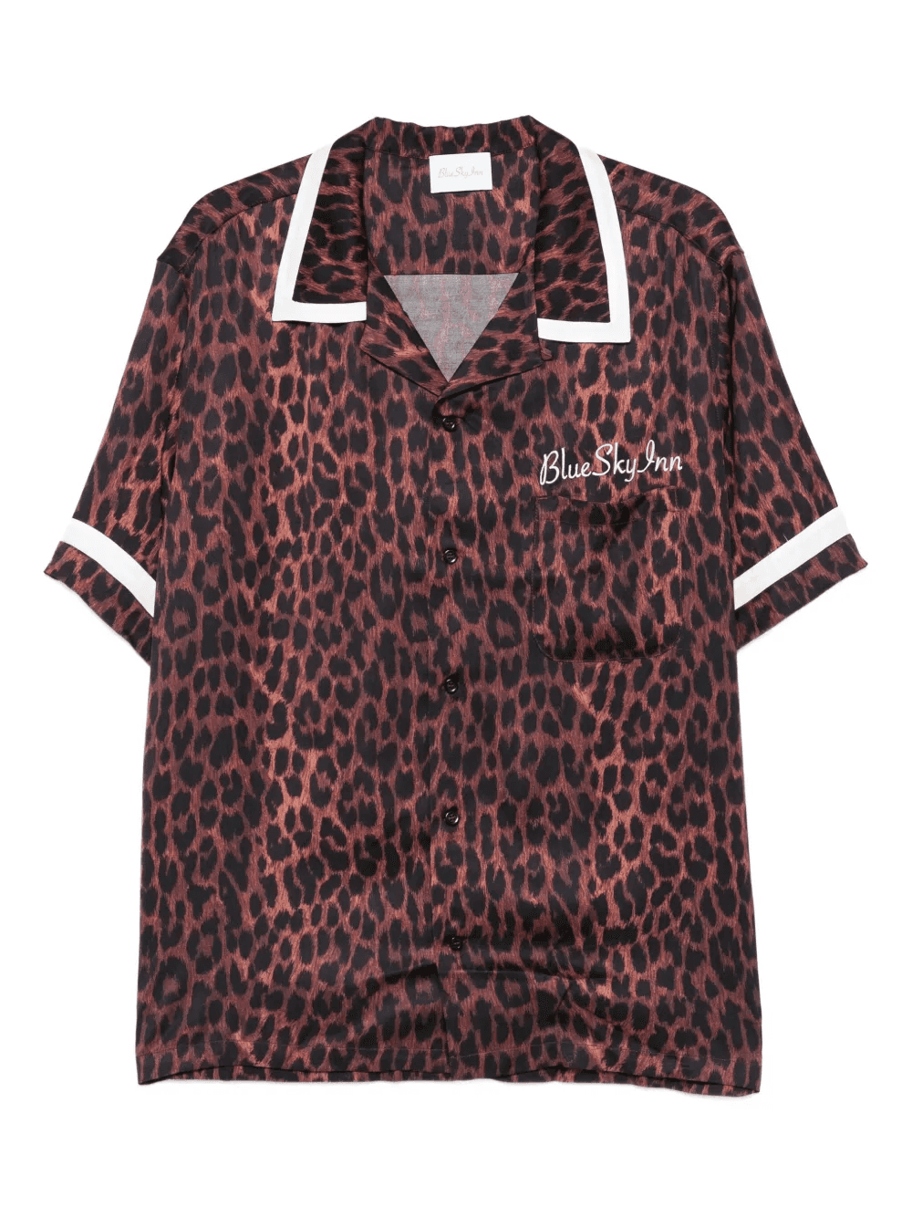 leopard-print revere-collar shirt - Image 1