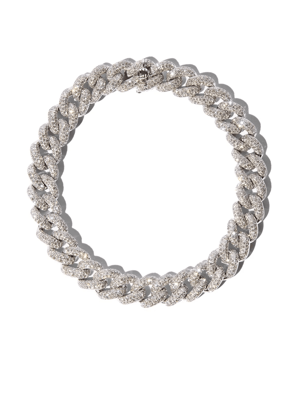 18K white gold 8 inch pavé diamond bracelet - Image 1