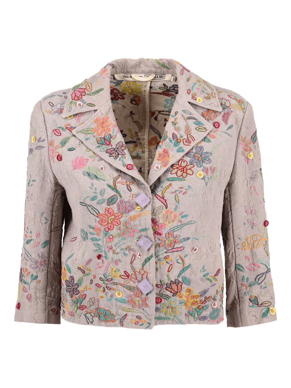 floral-embroidered blazer - Image 1