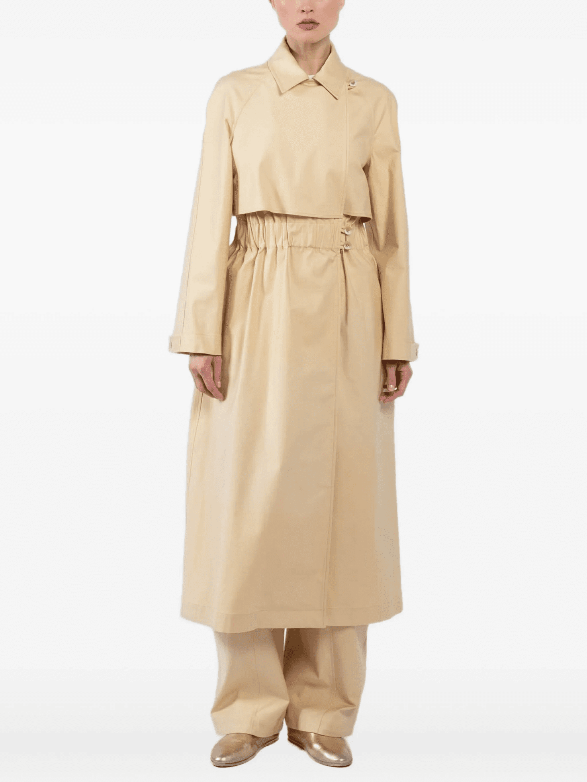 elasticated trench coat - Image 1