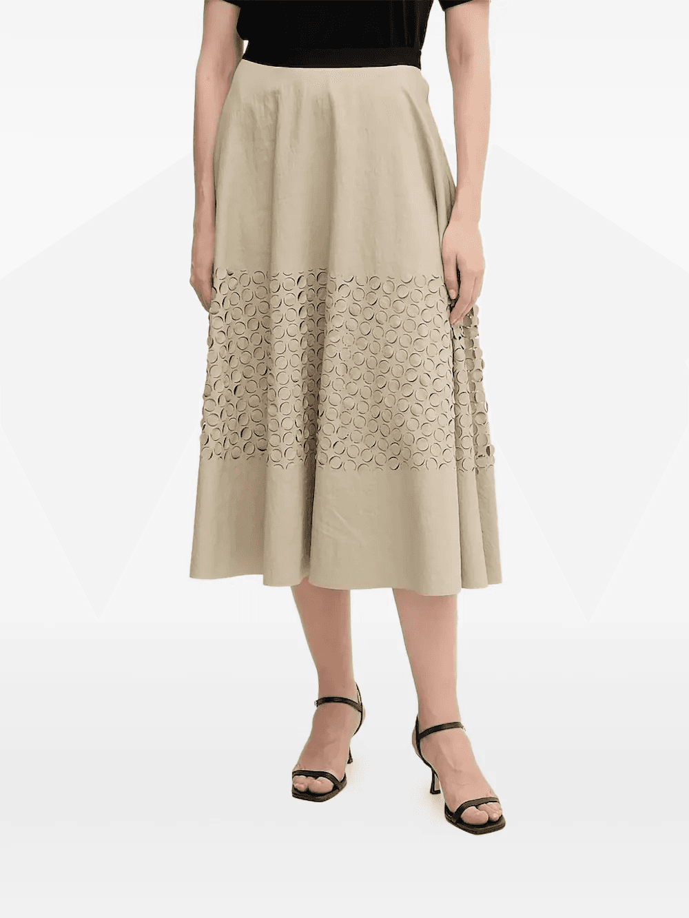 circle-cut A-line midi skirt - Image 1