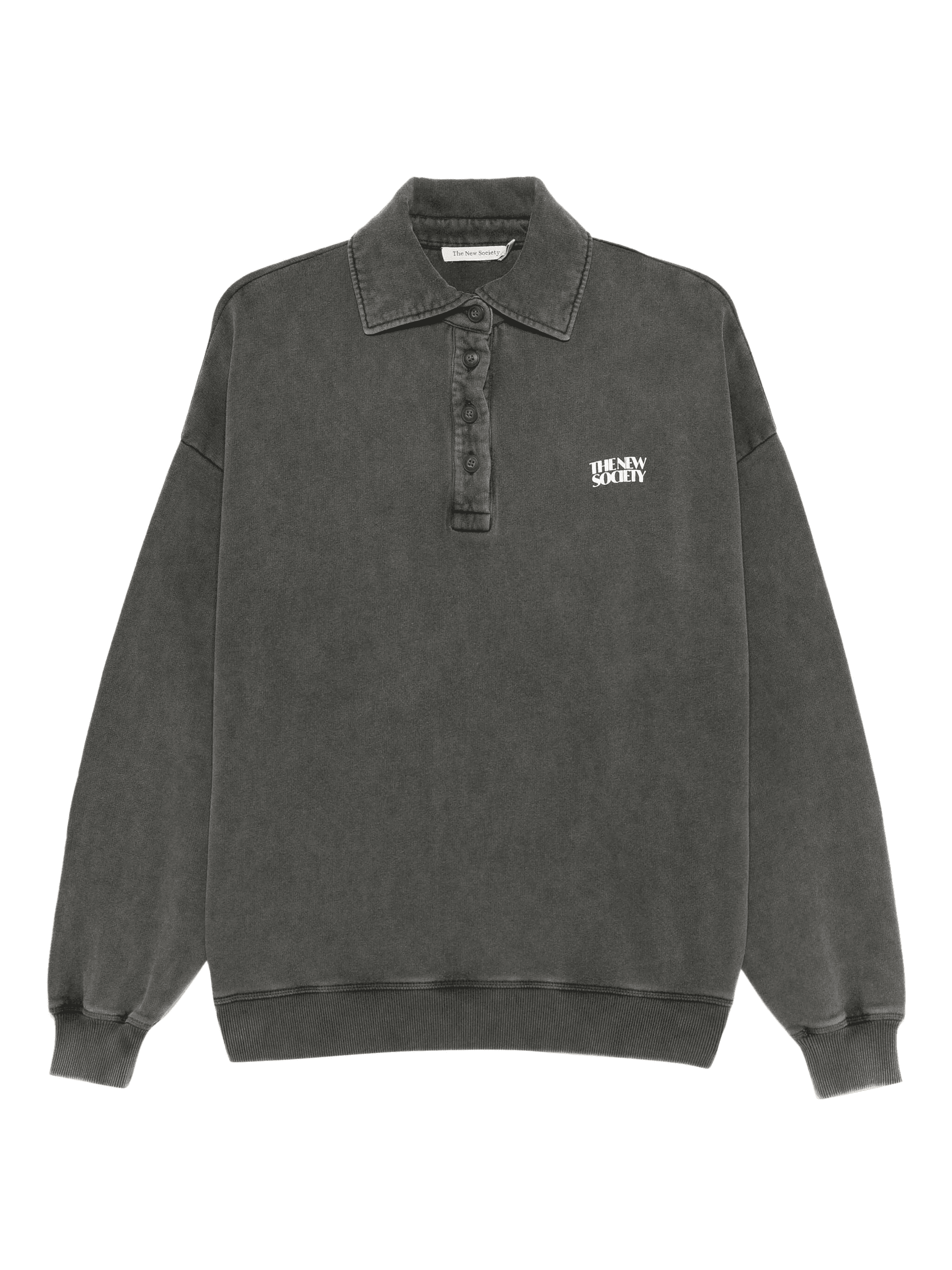 logo-print long-sleeve polo top - Image 1