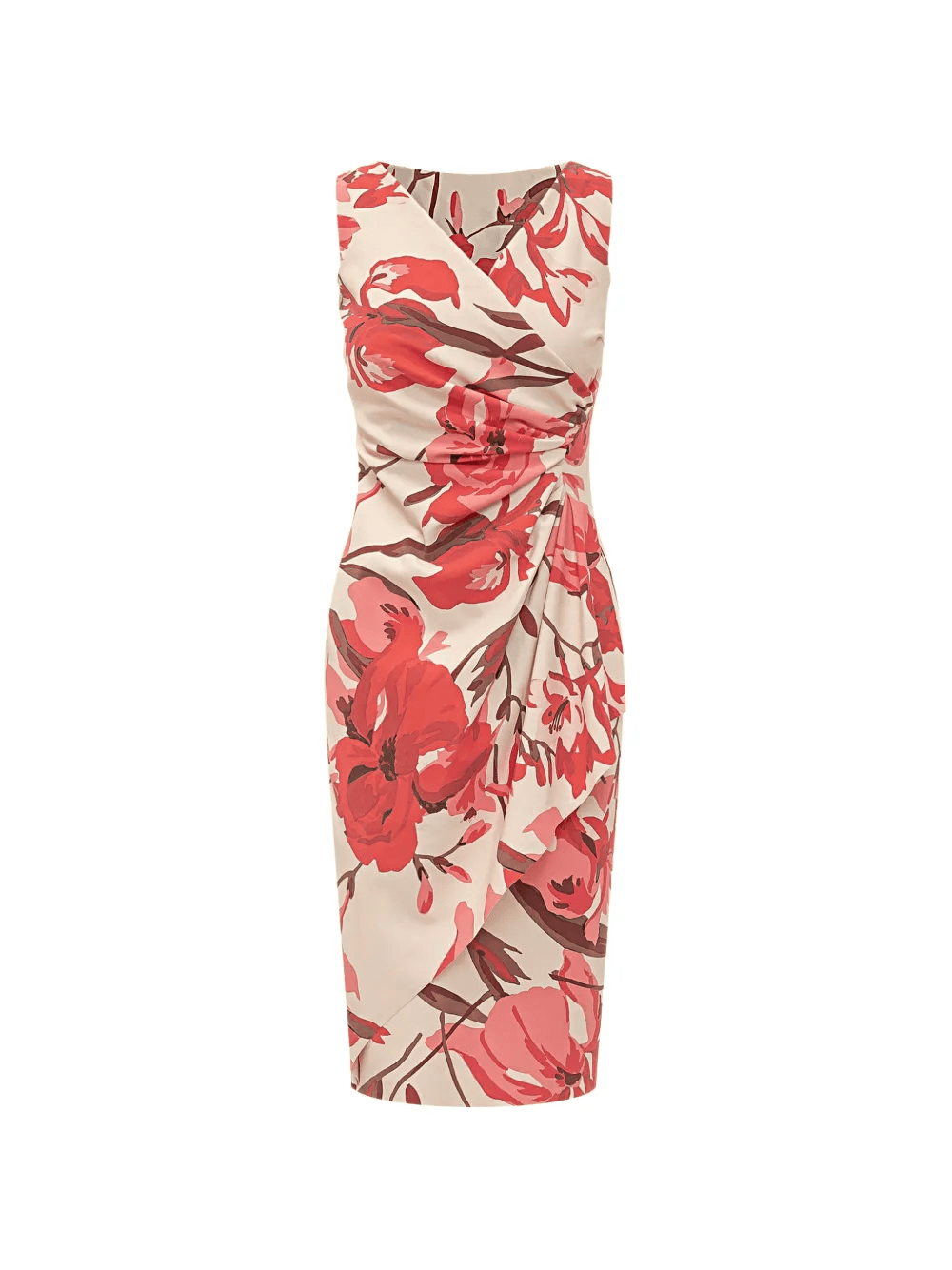 draped floral dress - Image 1