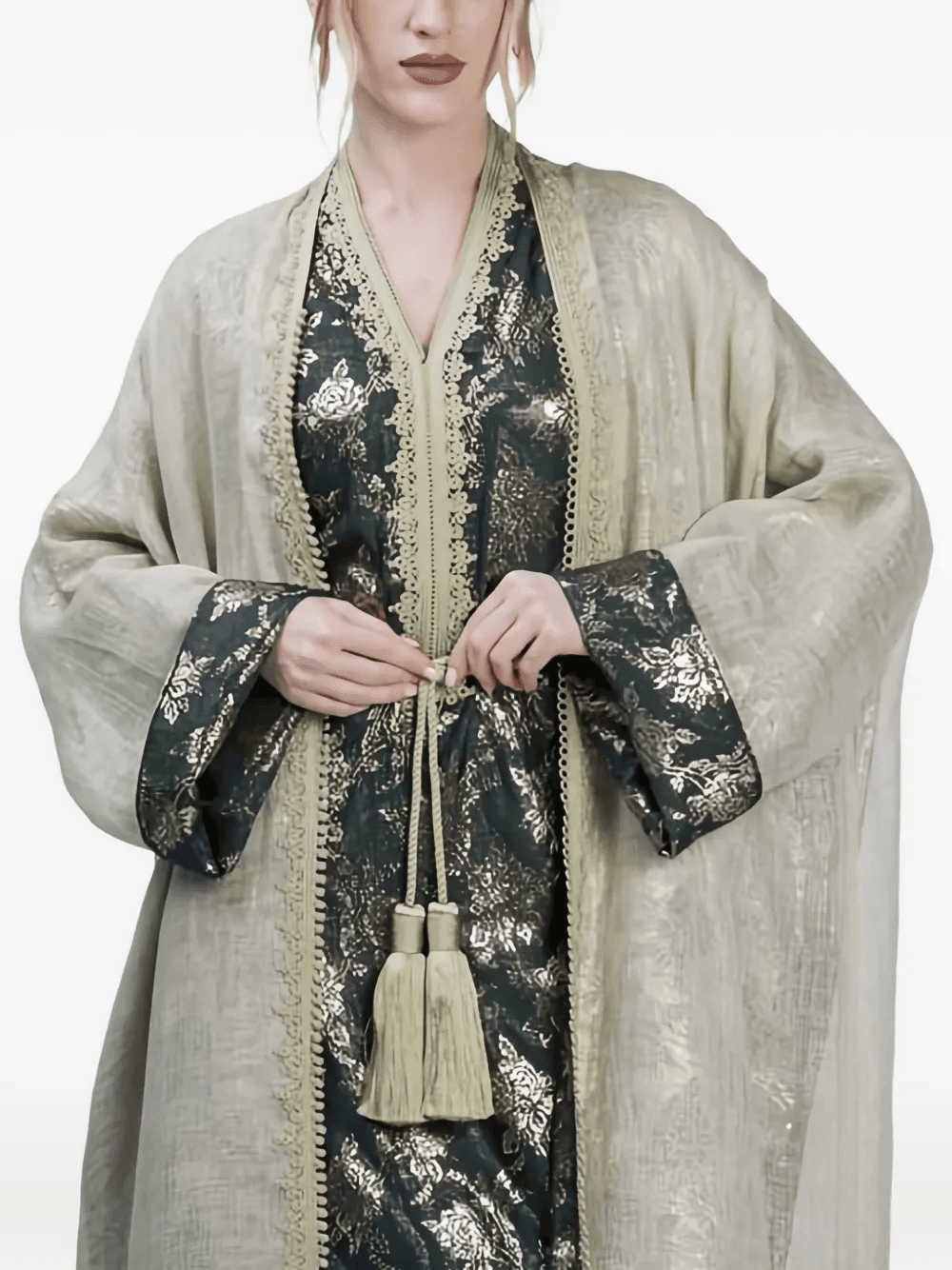 long-sleeve coat and dress set - Image 1