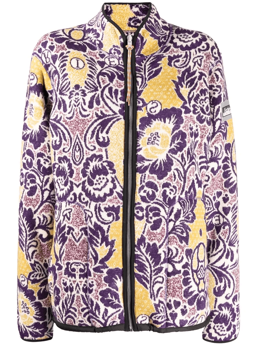 floral-pattern zip-up cardigan - Image 1