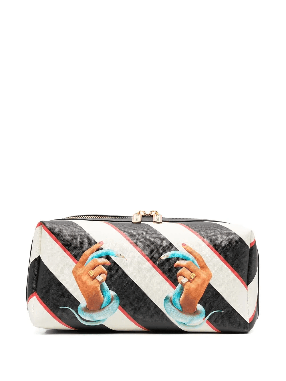 graphic-print striped wash bag - Image 1