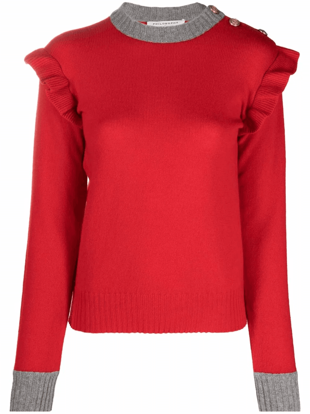two-tone ruffled jumper - Image 1