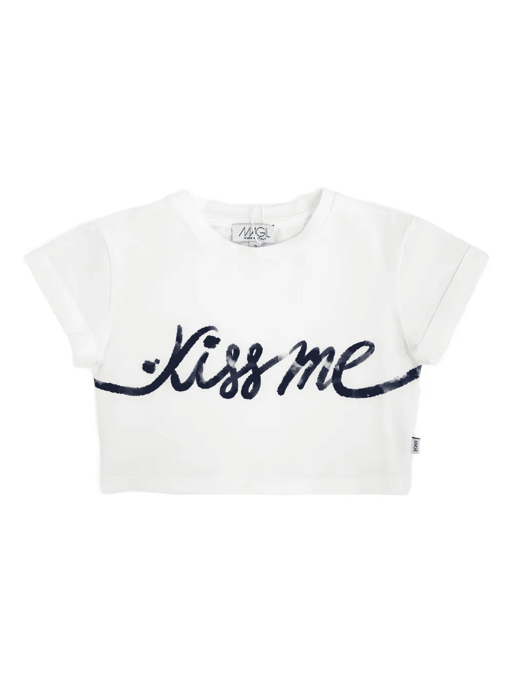 letter-print cropped T-shirt - Image 1