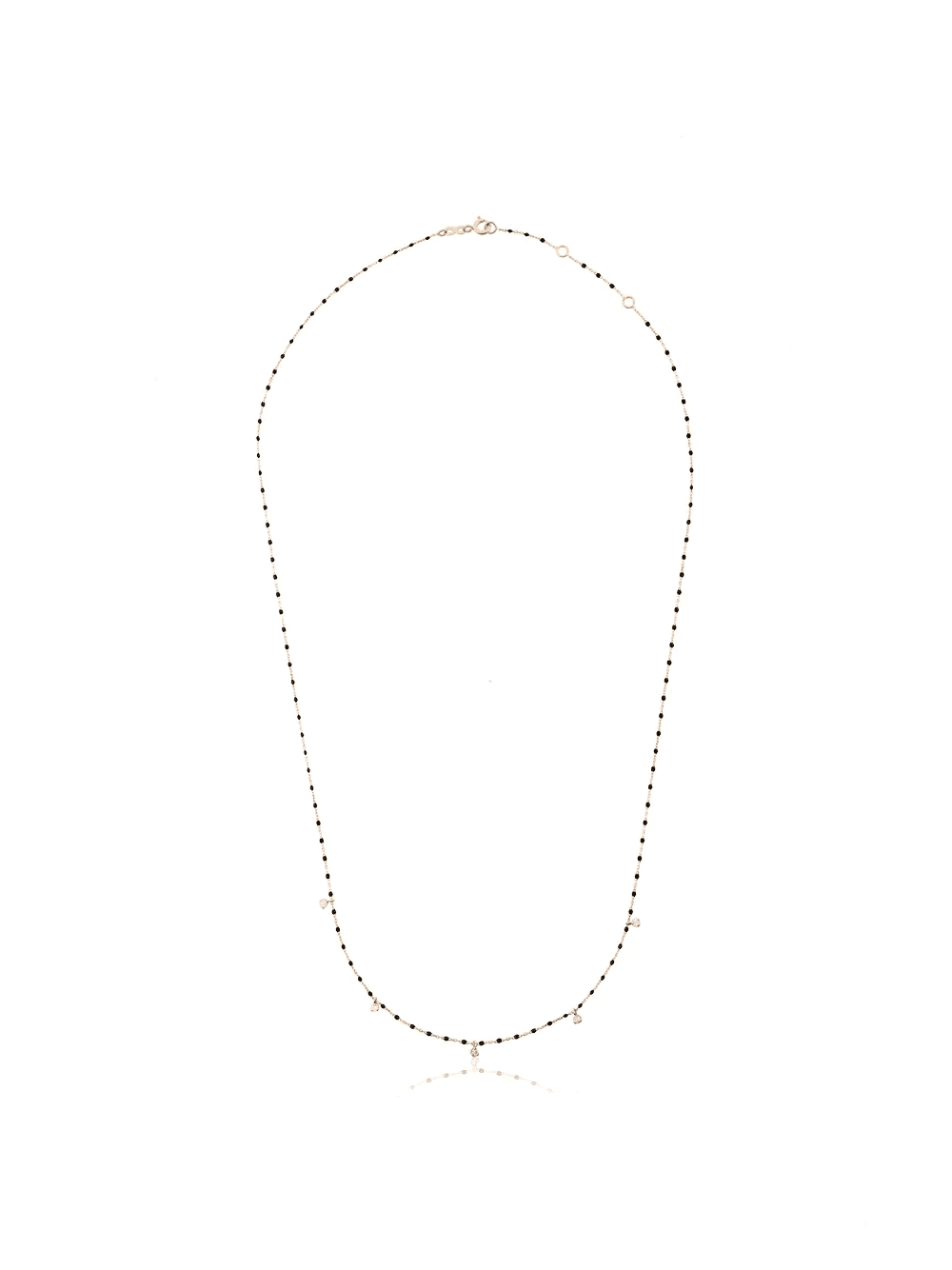 18kt yellow gold beaded diamond necklace - Image 1