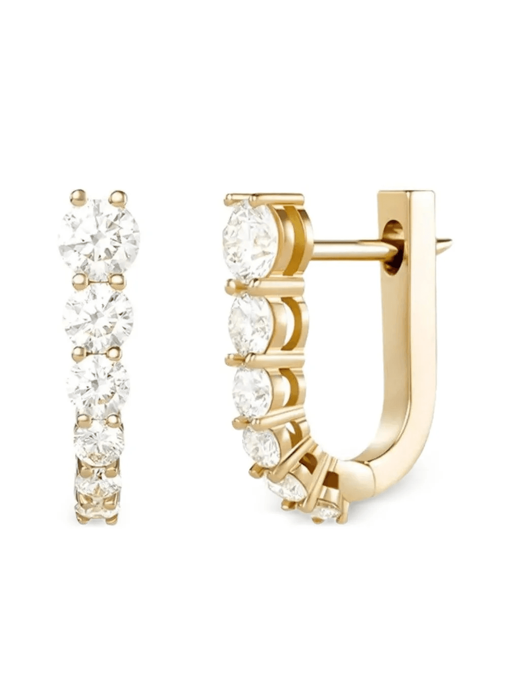 18kt yellow gold Aria diamond hoop earrings - Image 1