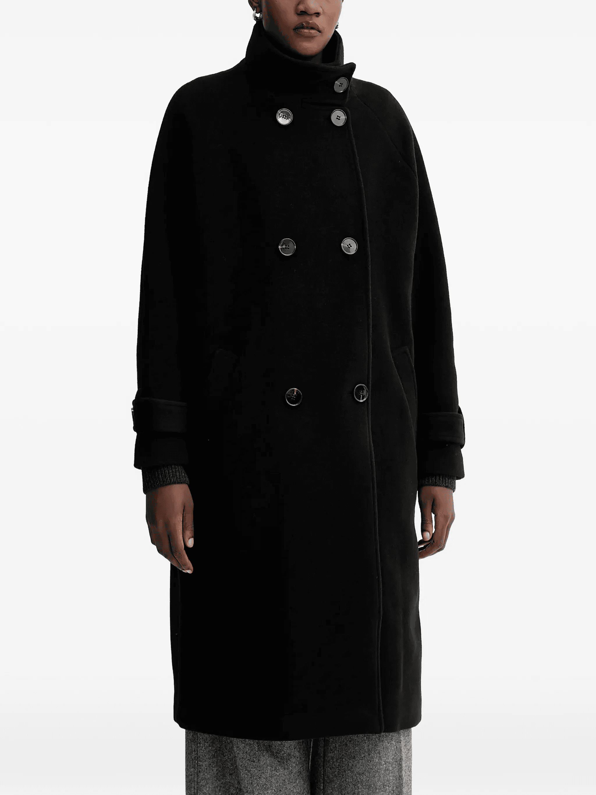 wool blend double-breasted coat - Image 1