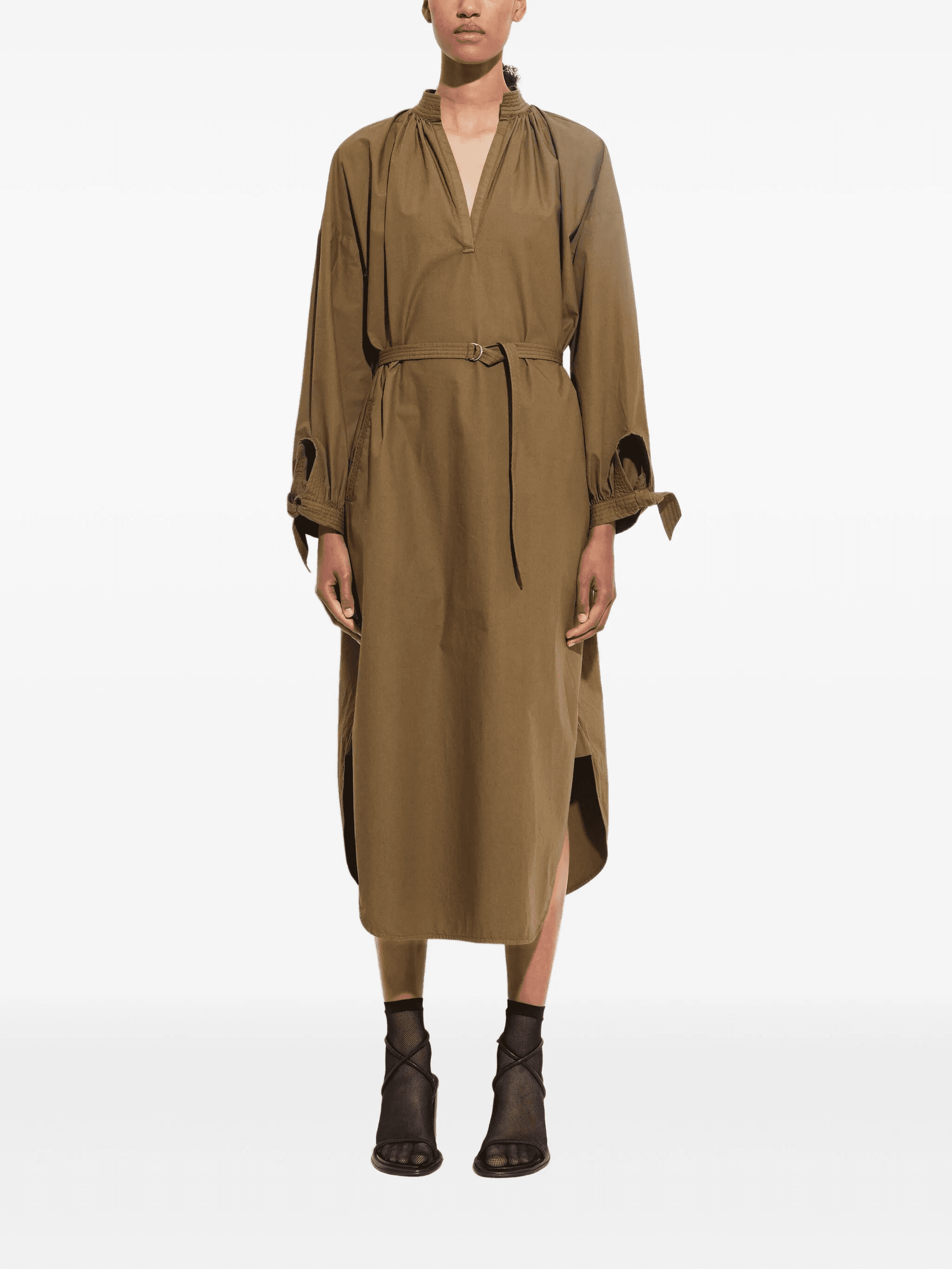 Dulcie tie-cuff midi shirt dress - Image 1