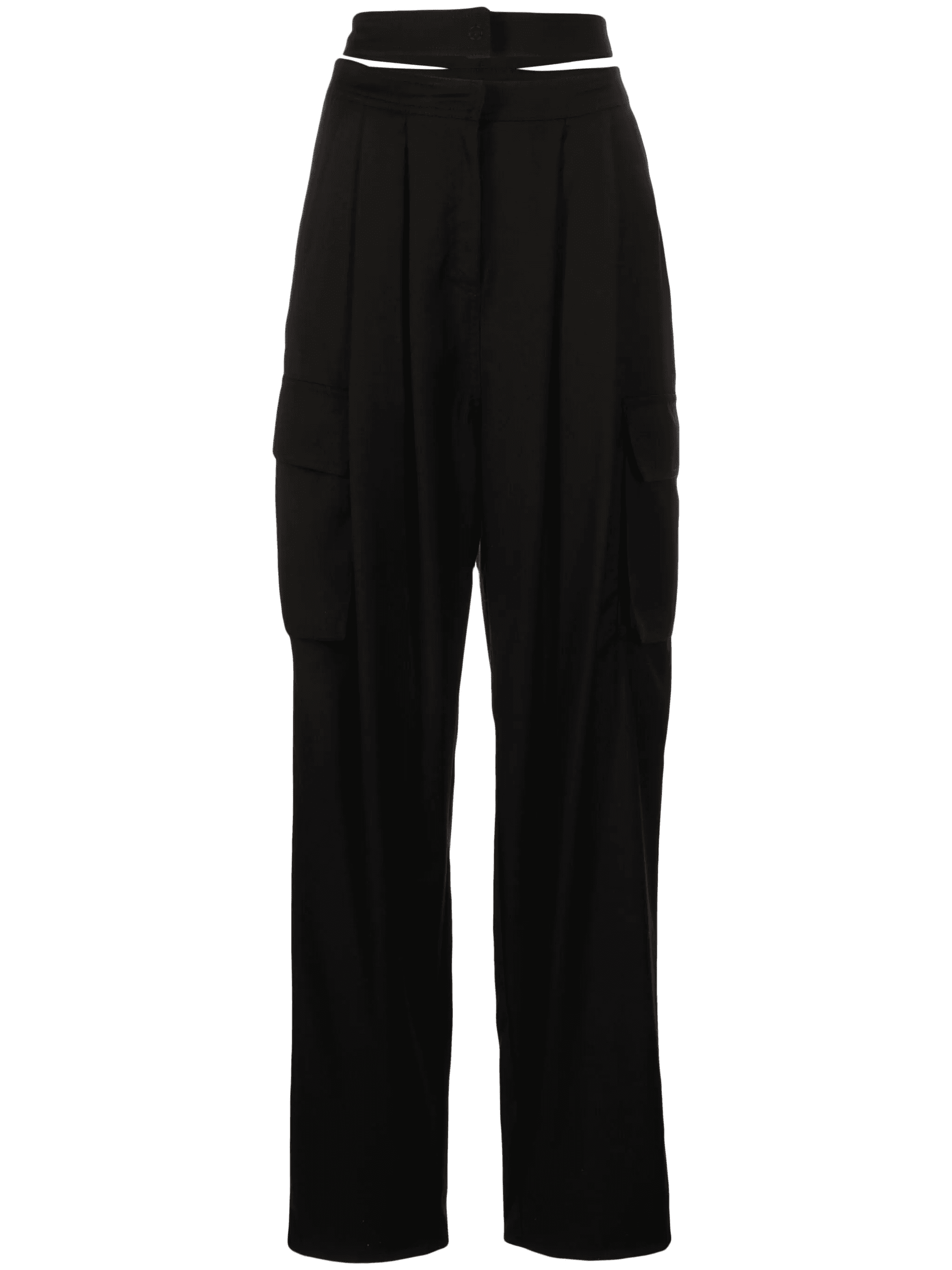 pleated cut-out cargo trousers - Image 1