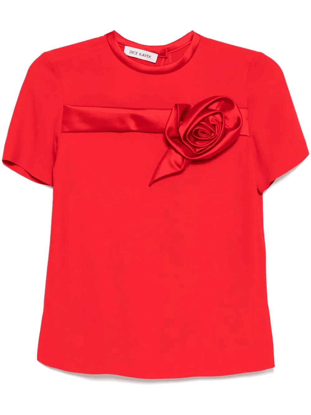 rose embroidered t-shirt - Image 1