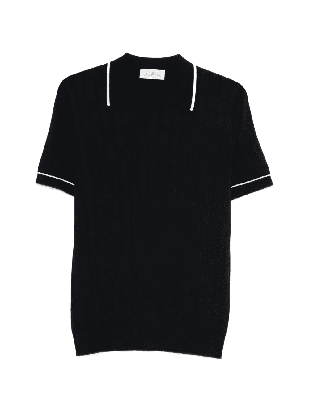 ribbed contrast trim polo shirt - Image 1