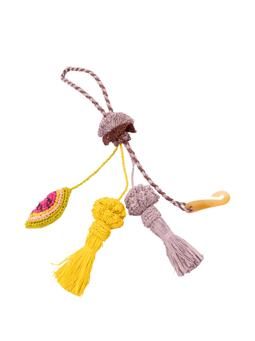 raffia tassel bag charm - Image 1