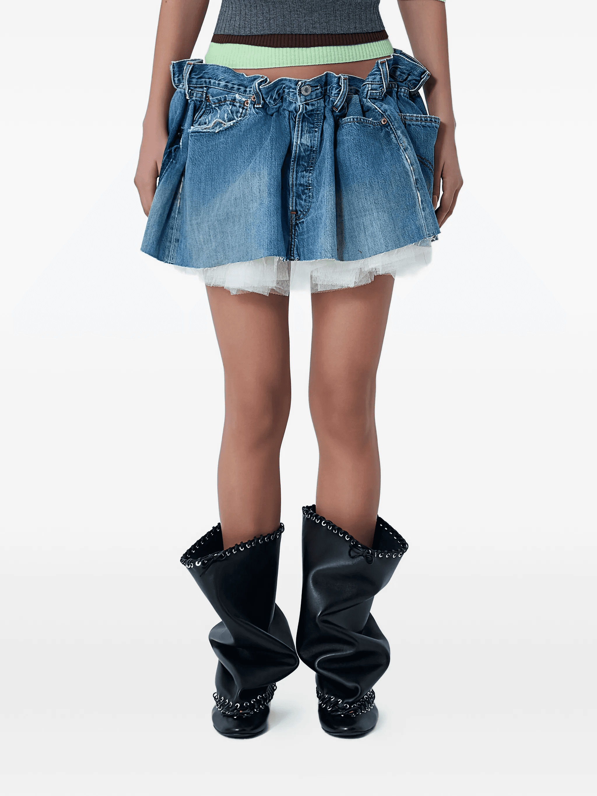 ruched mini skirt - Image 1